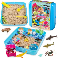 Original Stationery Sensory Beach Discovery Set, игрушечный чемоданчик с 900 г кинетического песка и аксессуарами, игрушечные инструменты, светящиеся в темноте м