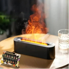 Увлажнитель с эффектом пламени 3D LED 7 цветов Диффузор эфирных масел ультразвуковой 200 мл бесшумный с автоматическим отключением Очиститель