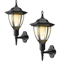 Солнечные фонари Moman для улицы, солнечный настенный фонарь с датчиком движения, IP65 водонепроницаемый для гаража, сада и патио (2 шт.), солнечн