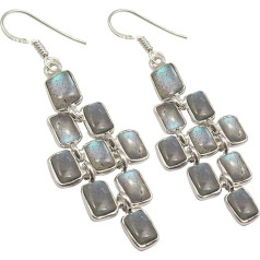 SilverStarJewel День матери онлайн продажи 925 лабрадорит серьги серебро с прямоугольник 2,2