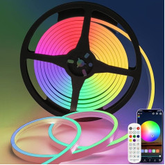 Lucienstar Neon Fairy Lights - 5 м Гибкие светодиодные фонари с пультом дистанционного управления / App, IP67 Водонепроницаемый RGB неоновый свет, музыкальная