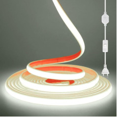 KISUFU 230 В COB неоновая светодиодная лента, 288 leds/m Водонепроницаемый IP67 50 см Cuttable 220 В светодиодная лента самоклеящийся свет ленты для Рождества