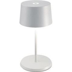 Zafferano, Olivia Mini Lampe, Tragbare und Wiederaufladbare Tischlampe mit Touch Control, Geeignet für Wohnzimmer und Außenbereich, Dimmer, 2700-3000 K, Höhe 22 cm, Farbe Weiß