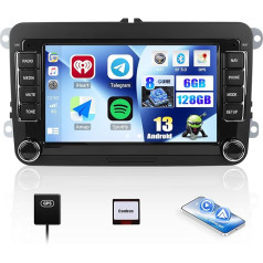 6G + 128G 8 ядра CAMECHO Android 13 автомобильное радио для VW Golf 5 Polo Skoda с Navi Carplay Android автомобиль беспроводной, двойной DIN радио с 7-дюймовым экраном, зерка
