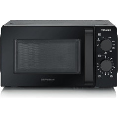 SEVERIN MW 9182 Микроволновая печь с функцией гриля, для размораживания и разогрева, микроволновая печь с грилем и 9 уровнями мощности, черная, 700 В