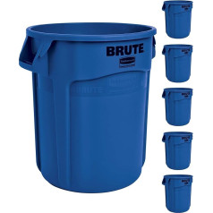 Rubbermaid Commercial Products 1779699 Brute Heavy-Duty Мусорный бак, 10 галлонов, синий (упаковка из 6)