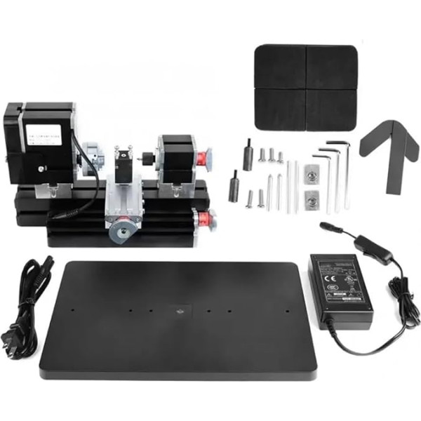 5A 60W 100-240V Мини Металл Токарный Станок Деревообрабатывающий Станок Токарный Станок Скорость Фрезерования Столешница Цифровой 12000 об/мин