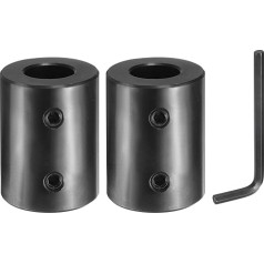 Карта поиска Wellenkupplung, 1,9 см Bohrung, 3,8 см Außendurchmesser, 5,1 см Länge, schwarzer, oxidierter Stahl, starre Kupplung mit Sechskantschlüssel für 3D-Drucker, Motorrad, 2 Stück