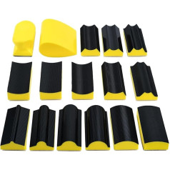 Набор ручных шлифовальных блоков из 16 предметов, 2 шлифовальных блока и 14 крючков выпуклой и вогнутой формы для обработки дерева, реставрац