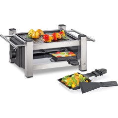 Küchenprofi Raclette Taste4, Raclette на 4 персоны, решетка с антипригарным покрытием, можно использовать с обеих сторон, 4 сковороды и скребок для Raclette, реше