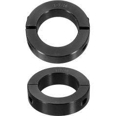 QUARKZMAN Pack of 2 Double Split Shaft Collar for 1-7/16 Inch Shaft, Two Piece Clamping Collar, 2-1/4 Inch Outer Diameter, 9/16 Inch Width, Black Oxide Steel Lock Collar Clamp, Set Screw Style