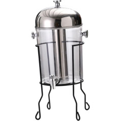 Sharplace 8L Handelsaftspender mit Halterung Multifunktional Edelstahl und Acrylkaltgetränkspender für den Haushalt, Schwarze Halterung