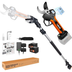 Профессиональные электрические секаторы Kebtek с 40-миллиметровым стержнем, 18 В, 2 литиевых аккумулятора емкостью 2 Ач