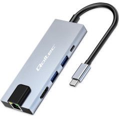 Адаптер-концентратор usb-c 5in1 | usb-c pd 100w | 2xusb | hdmi 4k | rj45