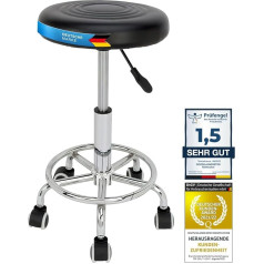 GOODS+GADGETS Эргономичный катящийся рабочий табурет Swivel Stool Bar Stool Practice Stool Roll Stool Height Adjustable Black