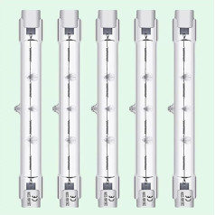 Vinaco R7S 118 mm 230 W, Pack of 5 J118 R7s Dimmable with 2800 K Warm White, High Power 4680LM Halogen Lamp 230 V 230 W R7s, Durable Bulbs R7s Halogen for Security Lights, Landscape Lights
