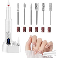 manhegari Elektrische Nagelfeile - Einstellbarer Manikürebohrer Mit Drei Geschwindigkeiten,Portables Flexibles Maniküre Zubehör Zum Formen Trimmen Gravieren Polieren