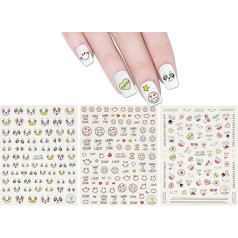 Allydrew 3 листа наклеек для ногтей Emoji