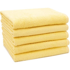 ZOLLNER Банные полотенца Комплект из 5 полотенец 80% хлопок 20% полиэстер 70 x 140 см Желтый