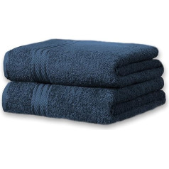 Полотенца Bentley Priory Linens (упаковка из 2) для ванной комнаты Supreme Range 500gsm Super Soft Egyptian Cotton 2 Pack Absorbent and Quick Dry 50 x 85 cm (Navy)