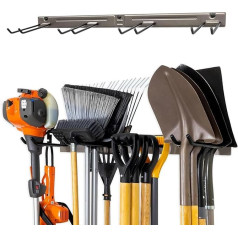StoreYourBoard Bedrock Pro Tool Organizer Wall Mount Garage Storage Tool Storage for Shovels, Rakes, Brooms, Hoses and More, Rubberized Steel, Holds 250 lbs, 36 x 9.5 x 9.5 x