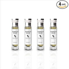 Arabian Opulence FR5 AMBER OUD Roll-on Parfümöl | Konzentriertes Parfüm Körperöl | Langanhaltendes Parfüm auf Ölbasis für Männer und Frauen | Reisegröße Alkoholfreies Parfümöl Flasche (6ml, 4er-Pack)