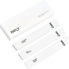 Navy Nail File Trio Pack - 3 пилочки в коробке для хранения, защиты и совершенствования, подготовки, придания формы и блеска ногтям для маникюра и педик