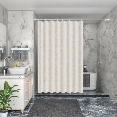 Штора для душа Homxi, 180 x 200 см, бежевый против плесени, шторы для душа с грузом, шторы для душа, текстиль, моющиеся, имитация льна, простая штора,