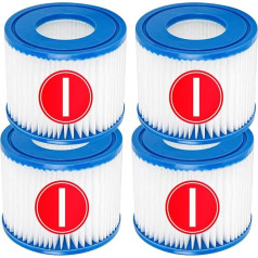 YanBan Картридж для фильтра плавательного бассейна, совместимый с насосом Best-Way 58381, упаковка из 4 сменных фильтров, совместимых с Flowclear