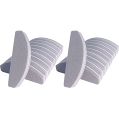 20 Штук Двусторонние Напильники Для Ногтей Буферные Блоки 100/180 Грит Портативный Моющийся Шлифовальный Напильник Арочной Формы (Серый)