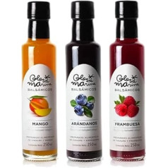 GLOSA MARINA Islas Balleares Gourmet Pack of 3 Crema Balsámica Mango, Blueberry, Raspberry (3 x 250 мл)