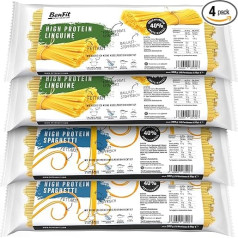 BENFIT High Protein Low Carb Spaghetti Linguine Mix Package - 4 x 500 g Spaghetti and Linguine - богатые протеином белковые макароны, длительный срок хранения с пониженным содержани