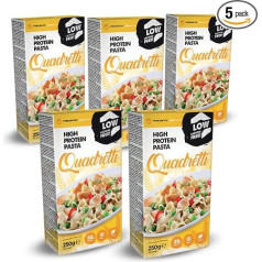Forpro CarbControl Quadretti Высокобелковые низкоуглеводные макароны, здоровые, низкоуглеводные, долго насыщающие, веганские макароны, упаковка из 5 шт