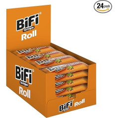 Закуска BiFi Roll Salami в пушистом тесте, оригинальная колбасная закуска на ходу, в офисе или во время занятий спортом, с перцем, кориандром и чесн