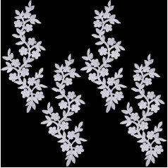 WEBEEDY 4 Шт. Кружева Цветы Утюг На Белый Патчи Для Одежды Шитье Вышивка Украшения Цветы Кружева Аппликации Для DIY Платье, Свадебное Платье, Оде