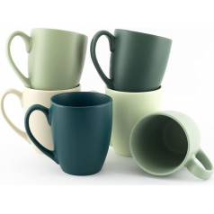 Набор больших кофейных кружек Hanseküche - кофейные чашки из высококачественной и прочной керамики, большие ручки, большие кружки (натуральные 