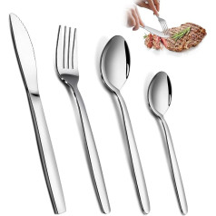 Bestdin 16-Piece Cutlery Set for 4 People, Stainless Steel Knife and Fork Sets, Cutlery Set Ideal for Home/Party/Restaurant, Highly Polished & Dishwasher Safe