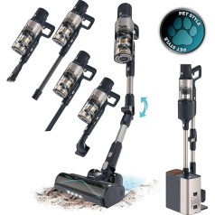 Cecotec Conga Rockstar 5500 Hurricane Station Pet Flex Wireless Vacuum Cleaner Broom Max 220AW 700W, Self-Draining Base, 90Min Battery Life, Anti-Tangle Brush, Flexible Tube, Parallel Cycle