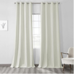 HPD Half Price Drapes FLCW-CBO191-96-GR Starlight Off White Eyelet Blackout Curtains for Bedroom Thermal Linen 59