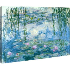 Wieco Art - Water Lilies by Claude Monet Oil Painting Flower Reproduction Giclee Canvas Prints Modern Landscape Art Picture Printed on Canvas Wall Art for Home Office Decorations