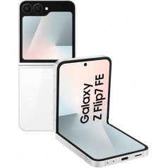 Samsung Galaxy Z Flip7 FE AI Smartphone с Galaxy AI, AI Phone с Android, складной дизайн, широкий фронтальный дисплей, 50MP широкоугольная камера, 128GB, 8GB RAM, белый