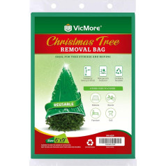 VicMore Мешки для утилизации рождественских елок (9x6ft) - сверхпрочный полиэтиленовый чехол без запаха для настоящих или искусственных елок - оч
