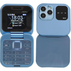 Yunir Складной мобильный телефон для пожилых людей, 2G разблокированный складной мобильный телефон для пожилых людей с 1,77-дюймовым экраном, Dua