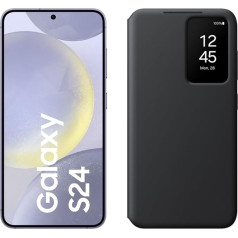 Смартфон Samsung Galaxy S24 AI, 8 ГБ ОЗУ, 128 ГБ памяти, кобальтовый фиолетовый, гарантия производителя 3 года + чехол-кошелек Smart View, черный