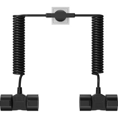 Удлинительный кабель с 4 гнездами, 2 м спиральный удлинитель Schuko (230 В/16 А), защитный контактный спиральный силовой кабель из ПВХ для дома, пом