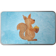 Мистер и миссис Панда Прямоугольная металлическая жестянка Белка Рождество Подарок Рождество Приветствие Зима Мотив Жестяная коробка С Н