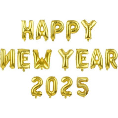 MIAHART Happy New Year Balloons Set Aluminium Gold Foil 16 Inch Balloon New Year's Eve Party Supplies Letters and Numbers New Year Decorations 2025