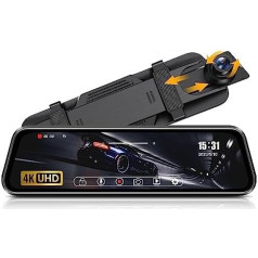 4K зеркало Dashcam заднего вида зеркало камеры с 64G SD карты заднего вида камера зеркало автомобиля камера с 10 дюймов IPS сенсорный экран Dash Cam авто