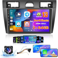 Inefala Android 15 Автомобильное радио для Ford Fiesta 2006-2011 с беспроводной CarPlay Android автомобиля 2+64G, 9-дюймовый экран Поддержка DSP 28UI FM RDS GPS Bluetooth WiFi SWC AHD Ка