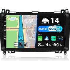 BXLIYER [Встроенный DAB] Android 14 Автомобильное радио для Benz W169 W245 B160 B170 B180 B200 W639 Vito Viano W906 Sprinter - Wireless Carplay/Android Car - 4G + 64G - Камера + микрофон - SWC 360-CAM IPS 9 д